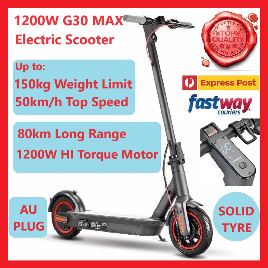 1200W G30 Max Pro Electric Scooter 80km 10inch 50km/h Portable Foldable Bike