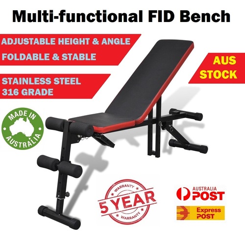 ADJUSTABLE HOME FID DECLINE INCLINE GYM WEIGHT BENCH SIT UP ABDOMINAL AB FITNESS