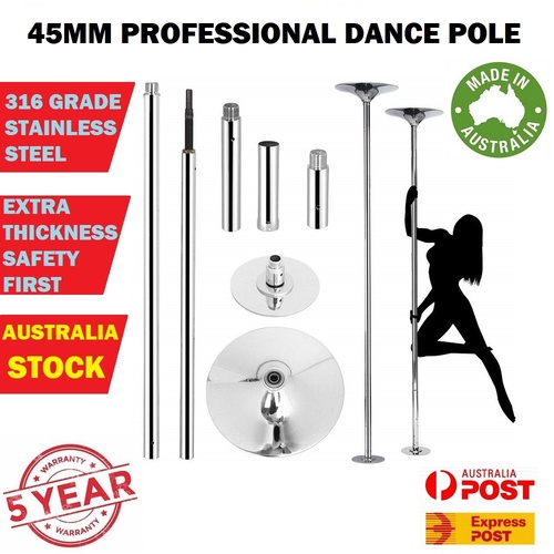 45mm Professional Dancing Pole Dance Fitness Portable Static Stripper Spinning