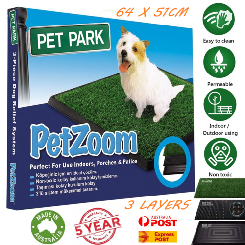 Indoor Dog Pet Potty Zoom Park Training Portable Mat Toilet Large Loo Pad Tray